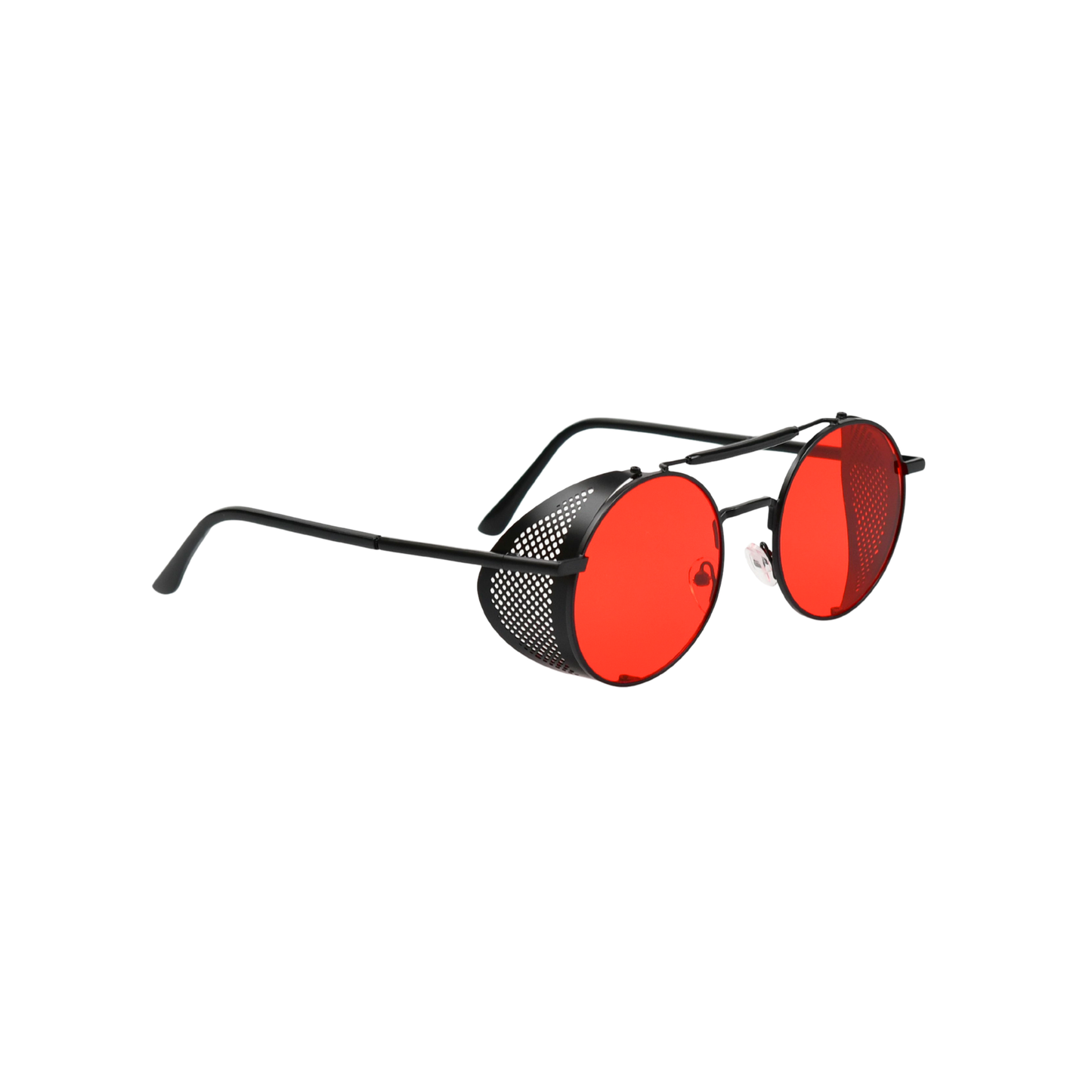 Retro Steampunk Side-Shield Round Sunglasses