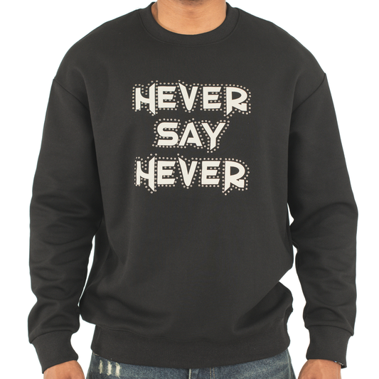 Never Say Never Studded Statement Crewneck