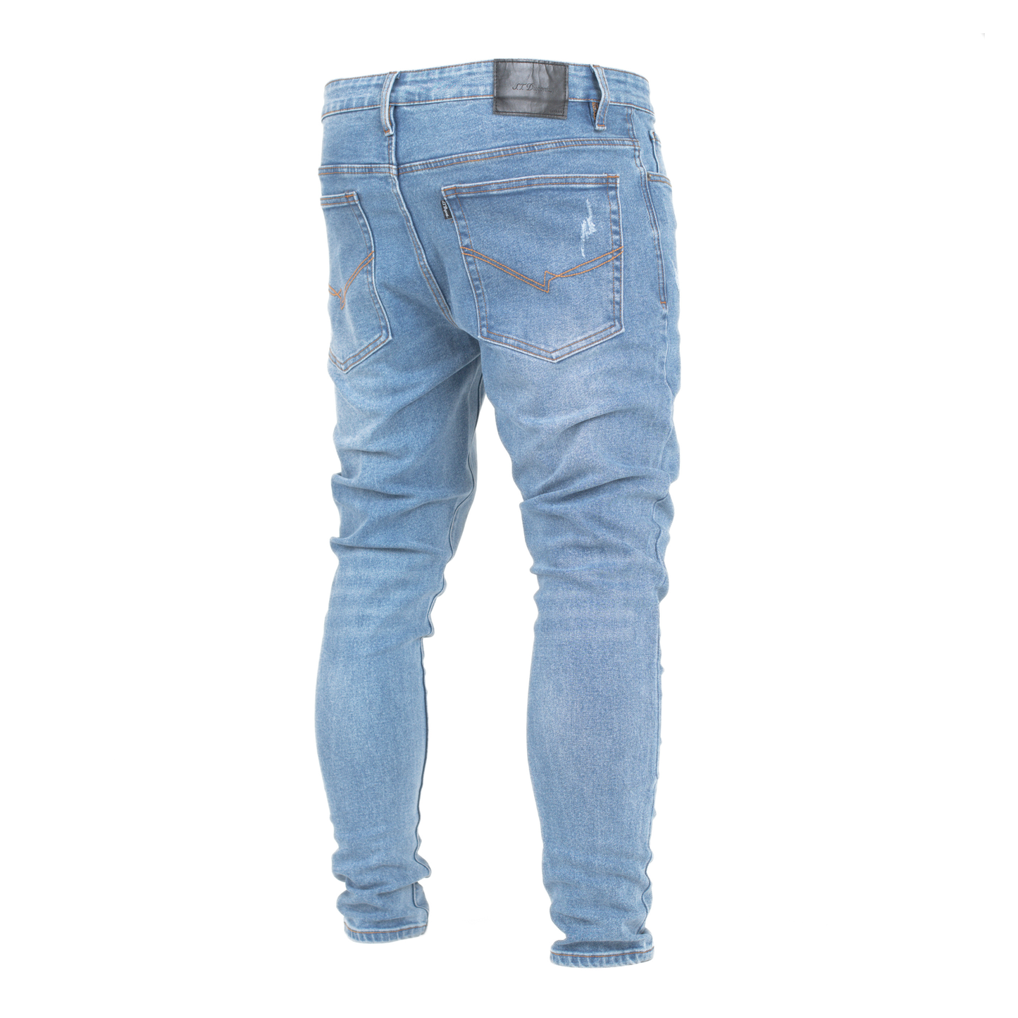 Arctic Blue Fade Slim-Fit Distressed Denim