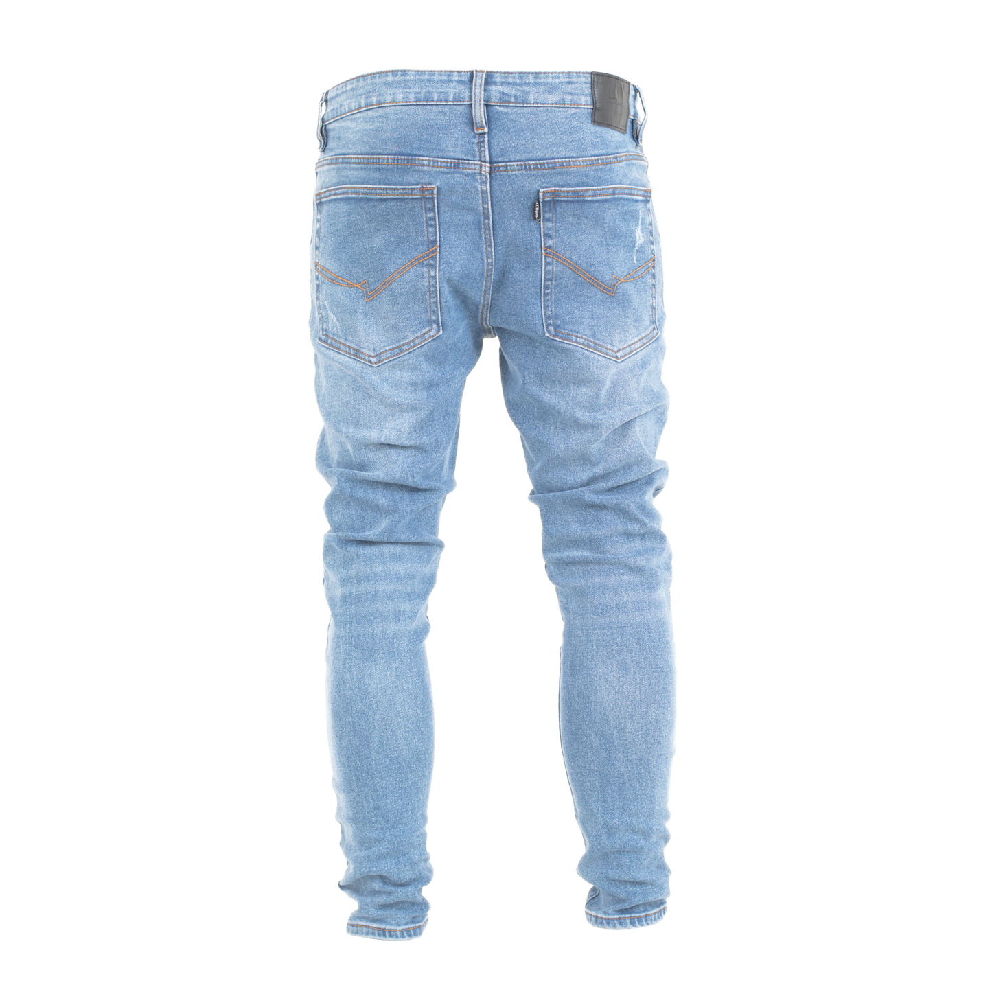Arctic Blue Fade Slim-Fit Distressed Denim