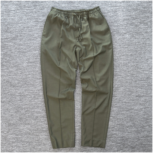 LOWKAL Tailored Utility Drawstring Trousers – Vintage Olive
