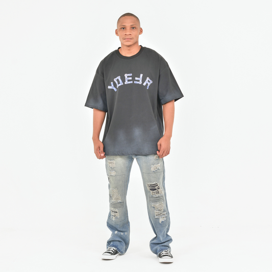 Men’s Rugged Distressed Patchwork Jeans