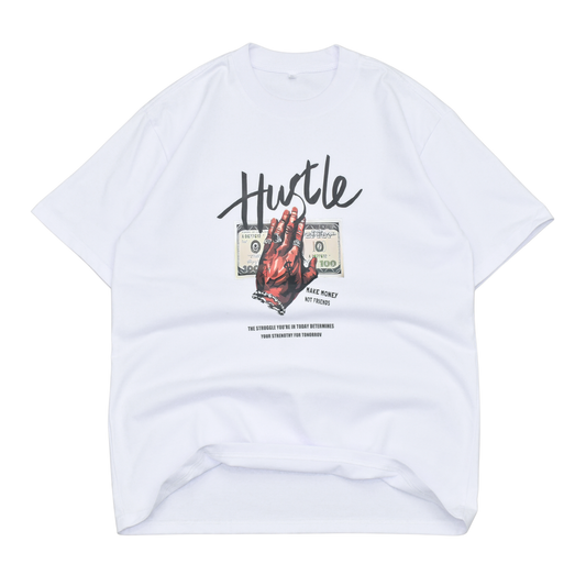 LOWKAL Hustle Graphic Oversized T-Shirt