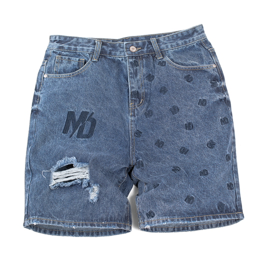 ND Monogram Distressed Denim Shorts 13919