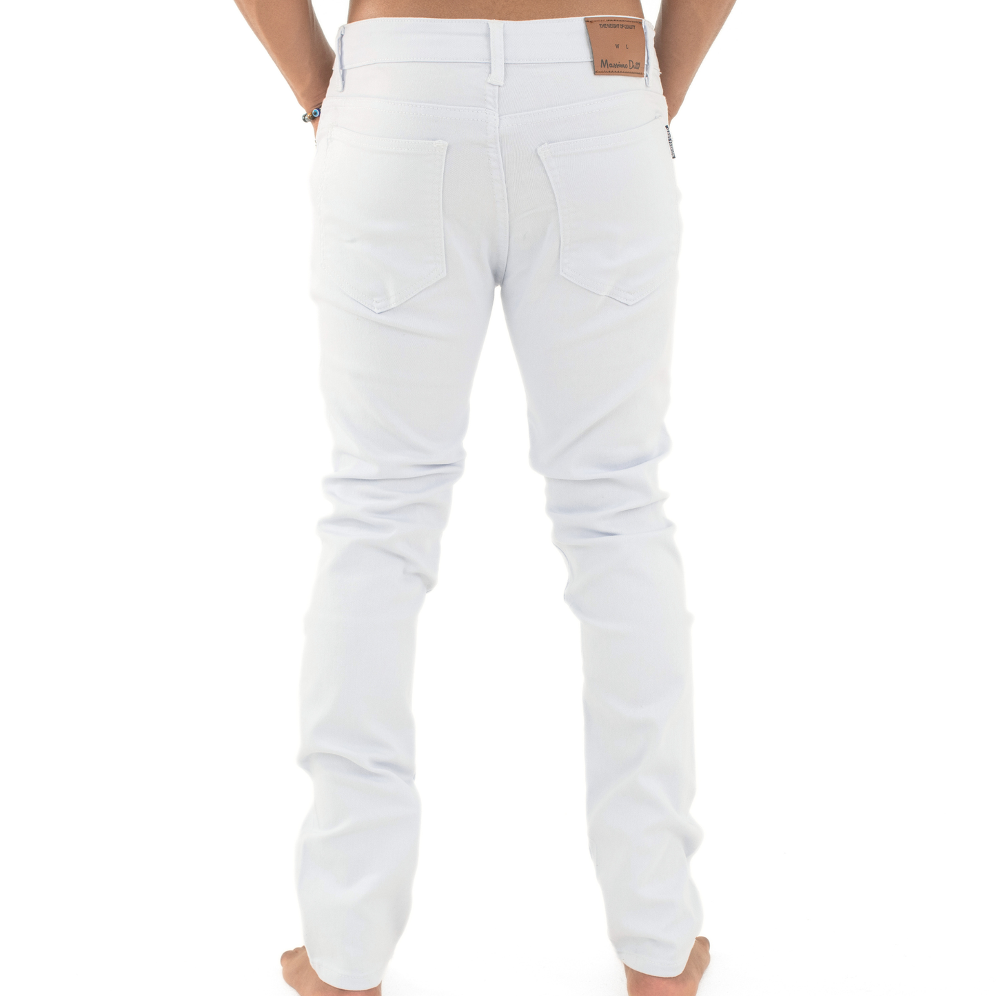 Pure Ice White Distressed Skinny Jeans