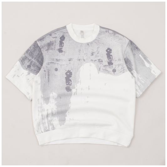 Shadow Drift Abstract Crew Drop Shoulder Tee
