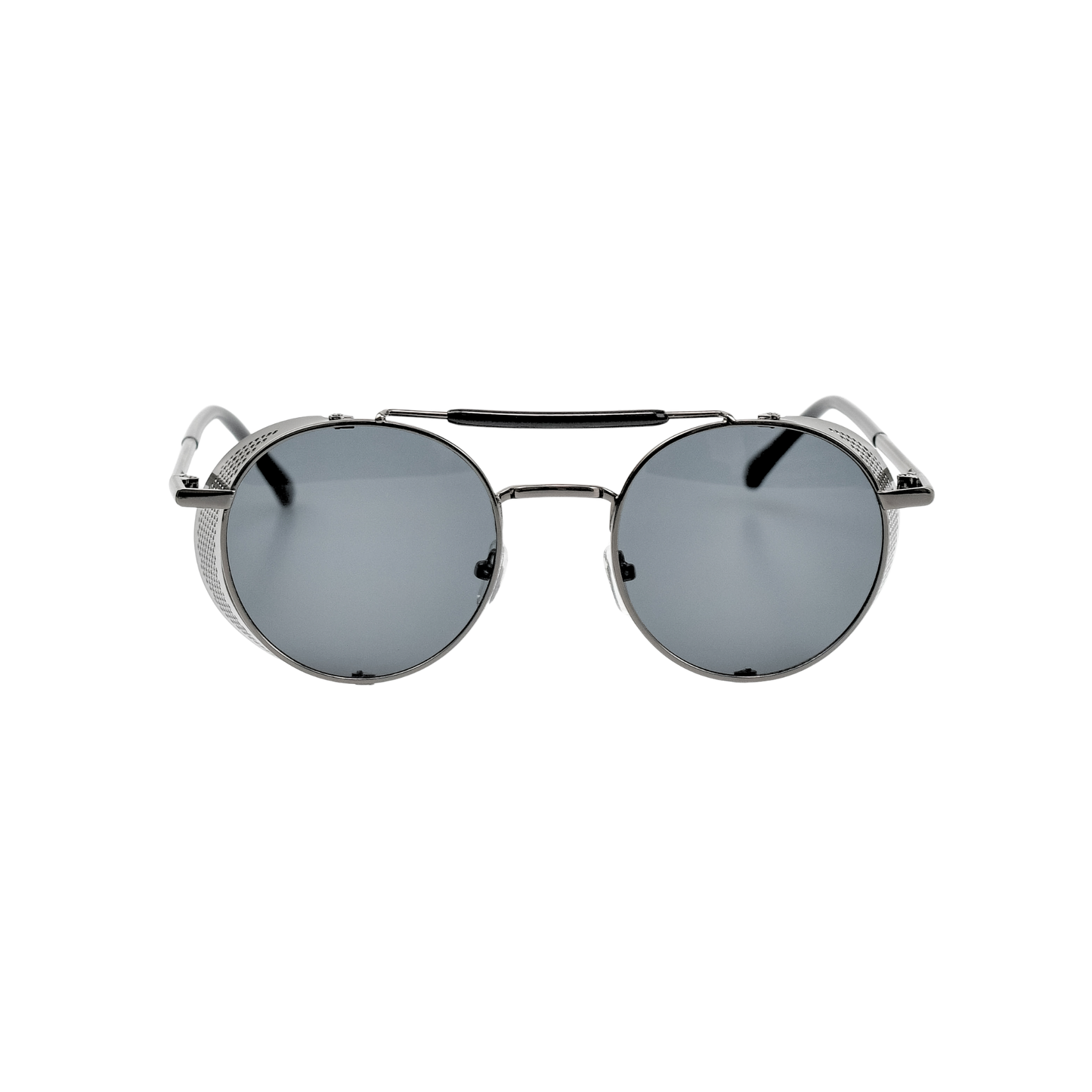 Retro Steampunk Side-Shield Round Sunglasses