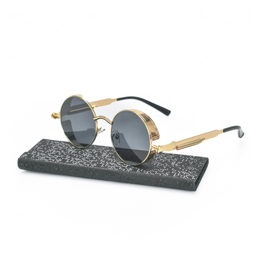 Round Metal Frame Sunglasses Men Women Retro Steampunk Sunglasses