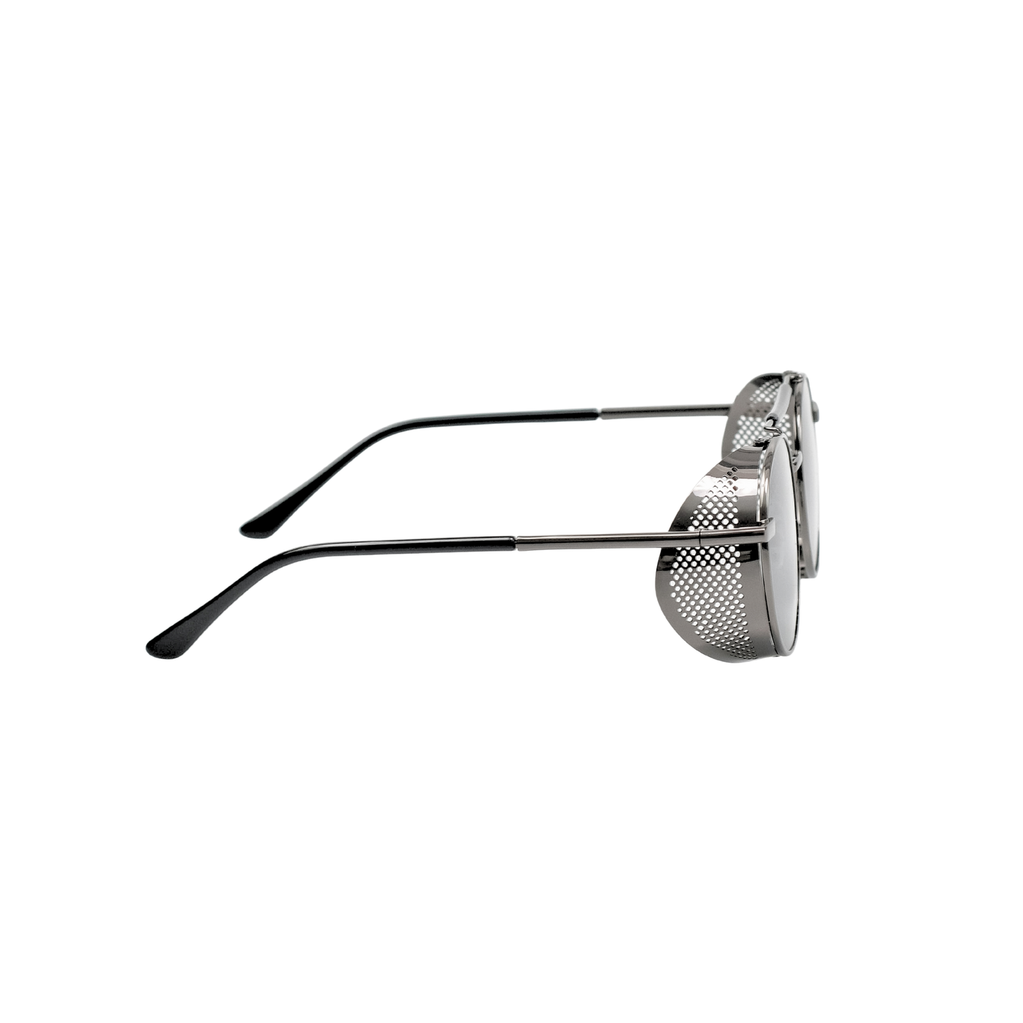 Retro Steampunk Side-Shield Round Sunglasses