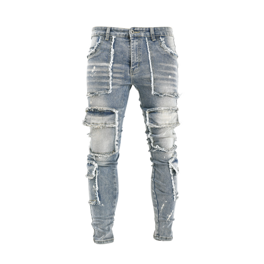Torn Tactics Multi-Patch Distressed Jean