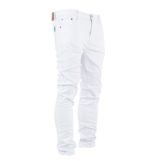 Pure Ice White Distressed Skinny Jeans