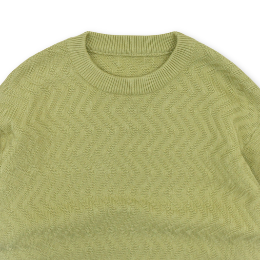 Zigzag Textured Knit Sweater