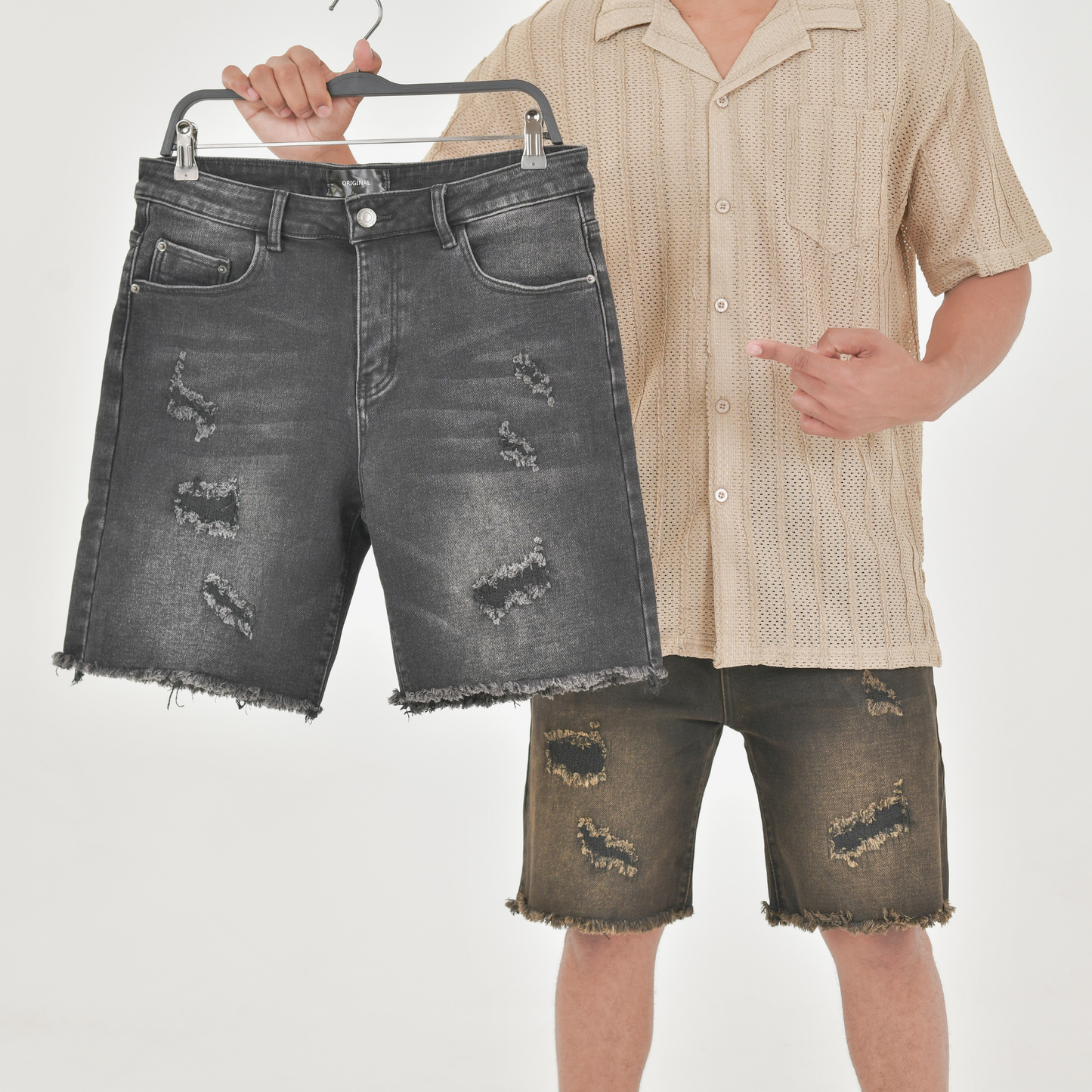 Urban Fade Distressed Denim Shorts