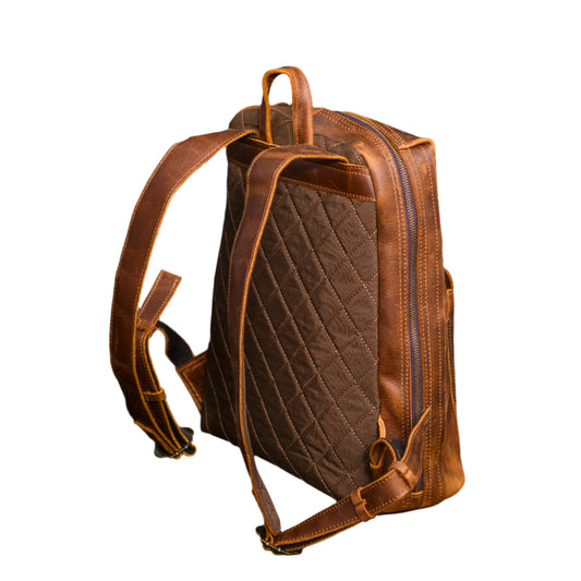 Vintage Style Leather Laptop Backpack