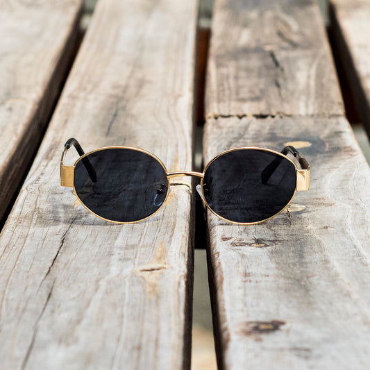 Casual Hip-Hop Vintage Style Solid Color Ac Oval Frame Full Frame Sunglasses