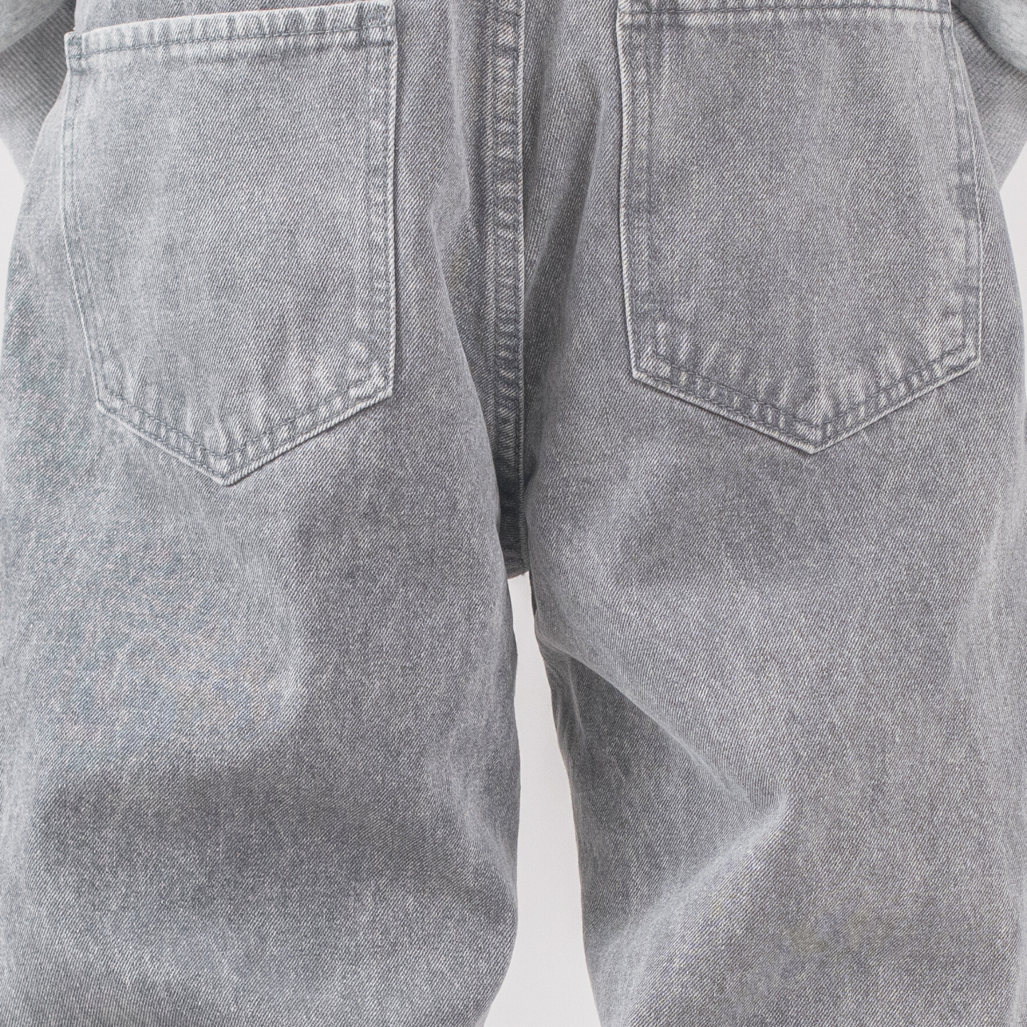 Men’s Grey Utility Ripstop Distressed Baggy Jeans