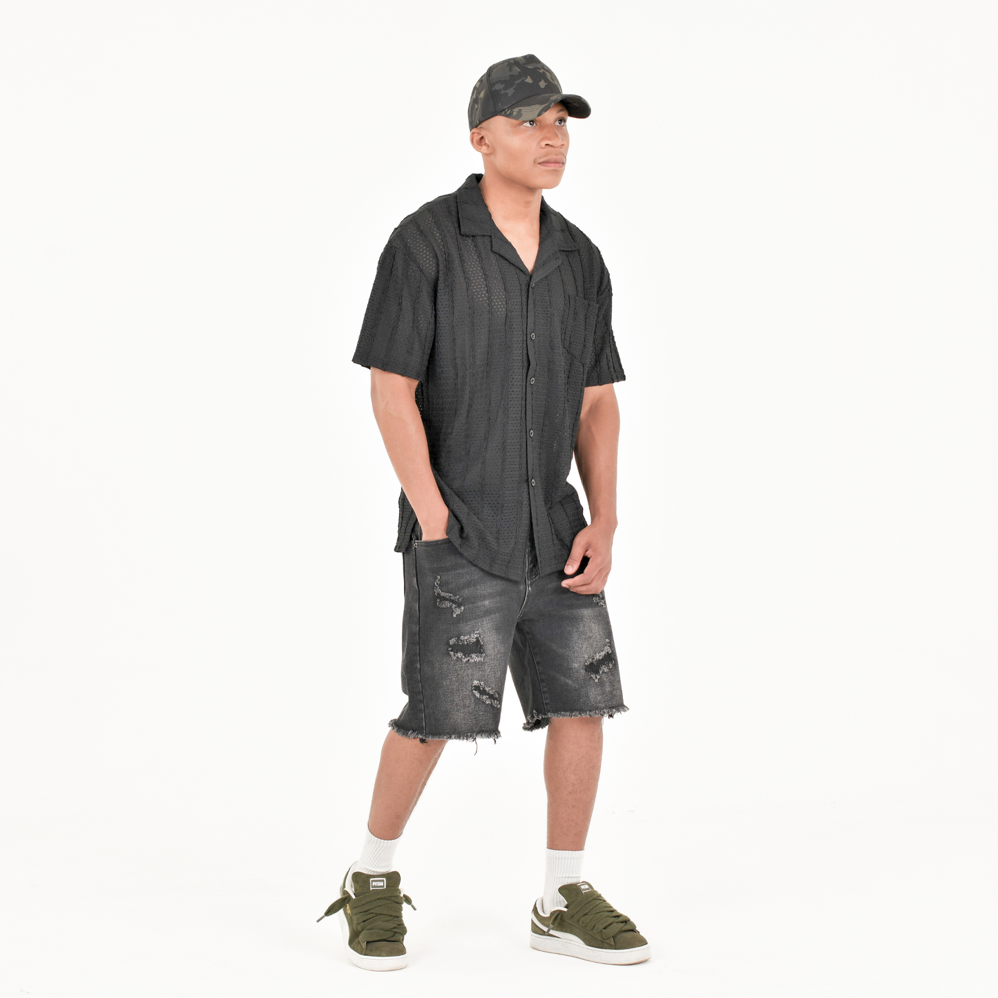 Urban Fade Distressed Denim Shorts