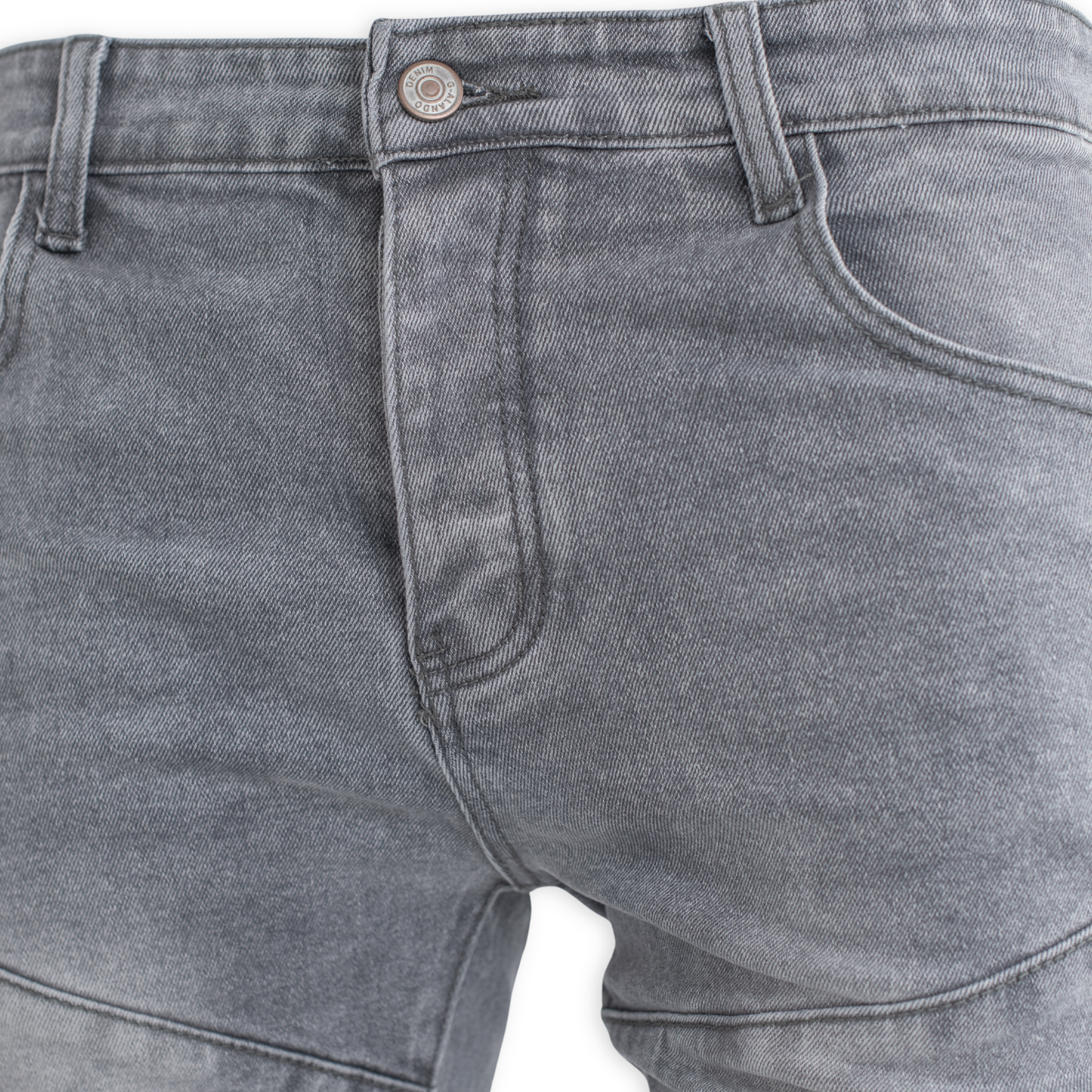 Shadow Grey Moto Panel Skinny Denim