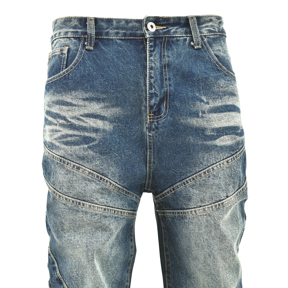 LOWKAL Arc Panel Washed Baggy Denim