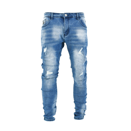 Ice Fade Distressed Skinny Denim