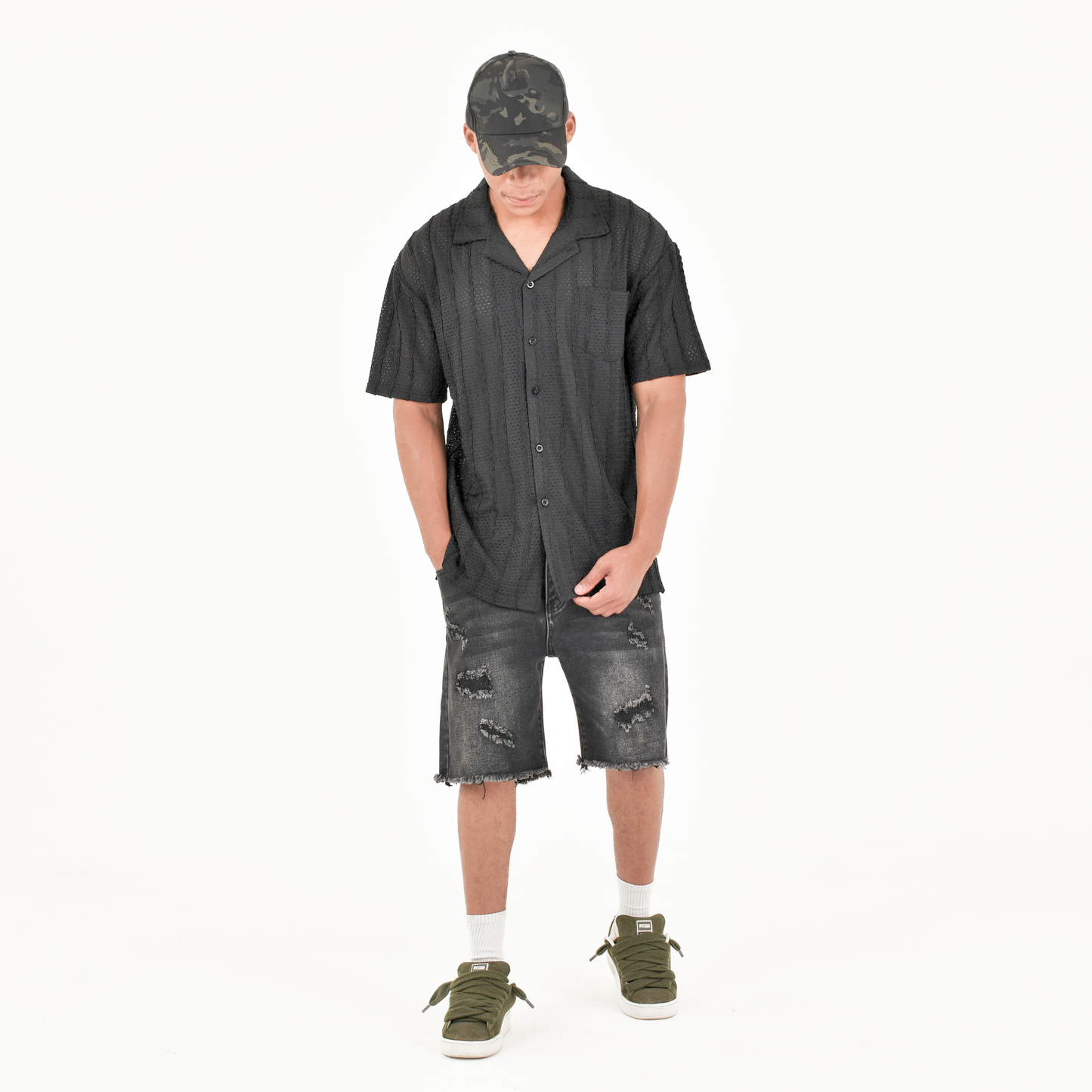 Urban Fade Distressed Denim Shorts