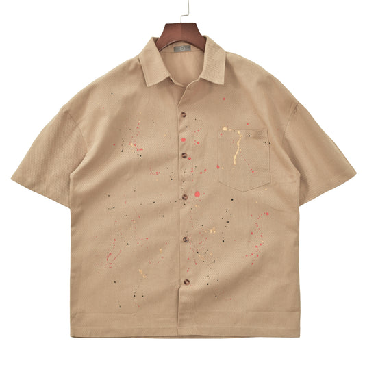 Urban Paint-Splash Short Sleeve Shirt