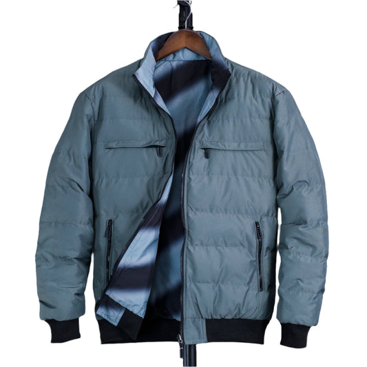 Men Double Sided Stand Collar Casual Jacket