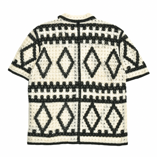 Monochrome Diamond Crochet Shirt
