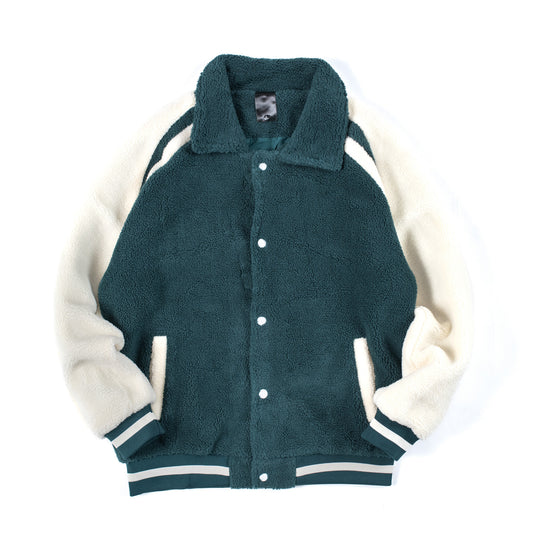 Men’s Cozy Sherpa Varsity Jacket
