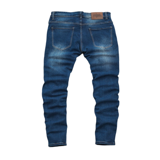 Men Dark Wash Ripped Skinny Denim 3109