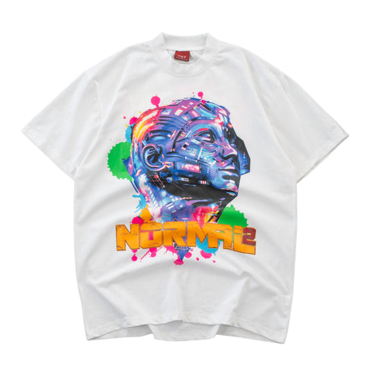 Men’s Cyberpunk Paint Splattered “Normal2” Graphic Tee