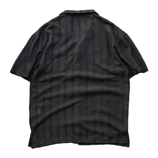 Men’s Textured Mesh Button-Up Shirt