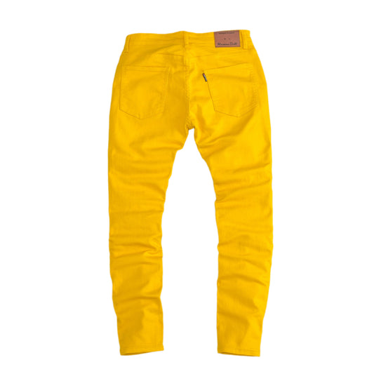 Men’s Mustard Distressed Skinny Jeans