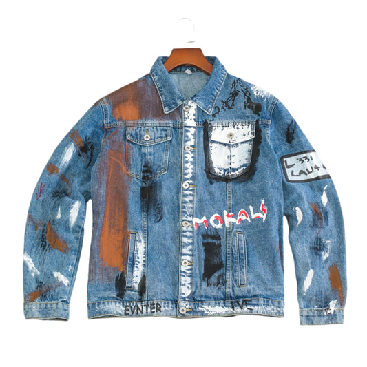 Men’s Moral Graffiti Denim Jacket
