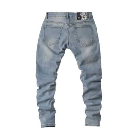 Men’s Light Wash Cargo Denim Jeans