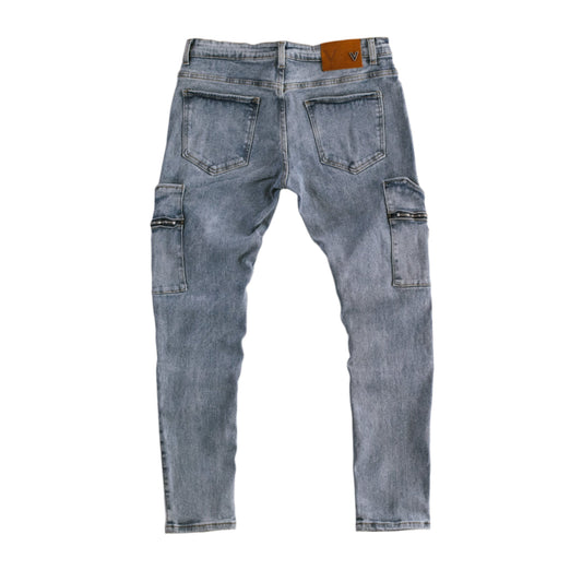 Men’s Hybrid Utility Patchwork Cargo Denim Jeans