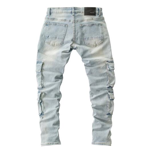 Tactical Multi-Pocket Cargo Denim Jeans