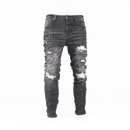 Gee2 Asphalt Edge Distressed Skinny Jeans