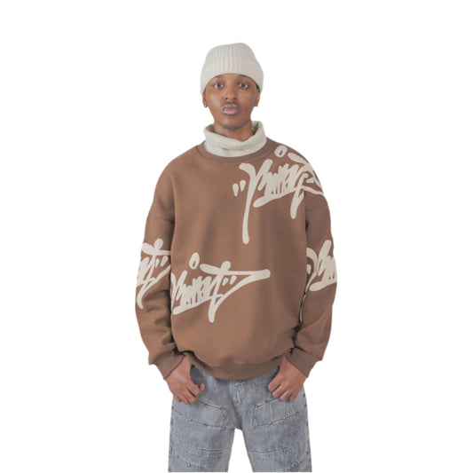 “Tag City” Oversized Graffiti Crewneck Sweatshirt