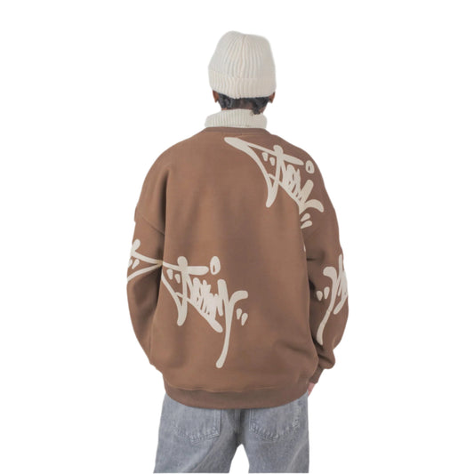 “Tag City” Oversized Graffiti Crewneck Sweatshirt