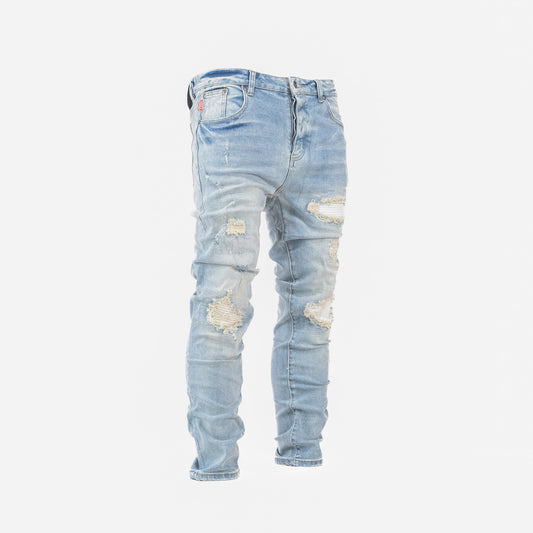 Glacier Fade Distressed Skinny Denim