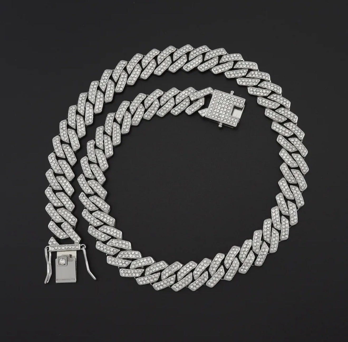 Iced Cuban Link Necklace & Bracelet Set