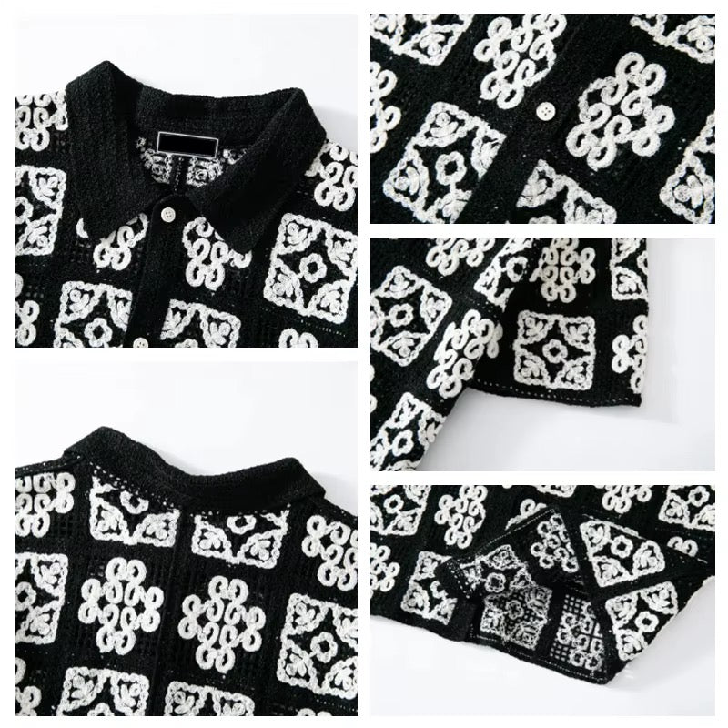LOWKAL Heritage Tile Crochet Shirt
