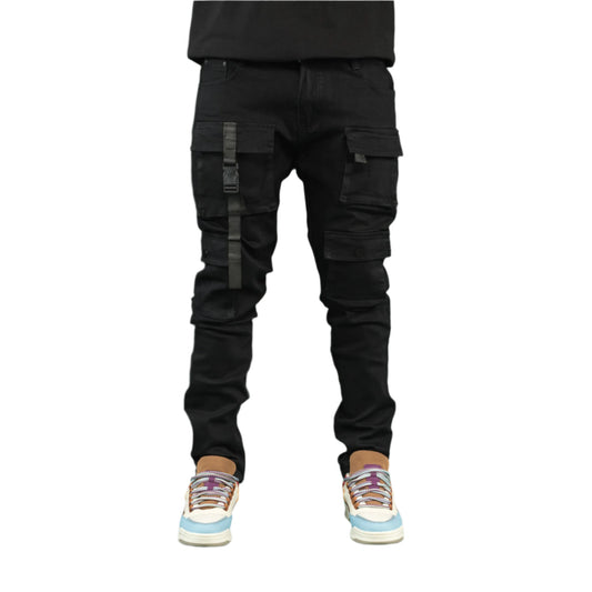 Men’s Skinny Multi-Pocket Cargo Duffey Denim Jeans ONLY