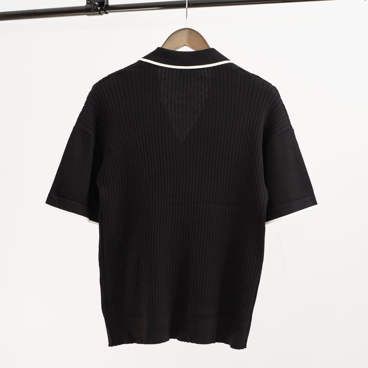 Men Knitted Button Up Shirt/ Short