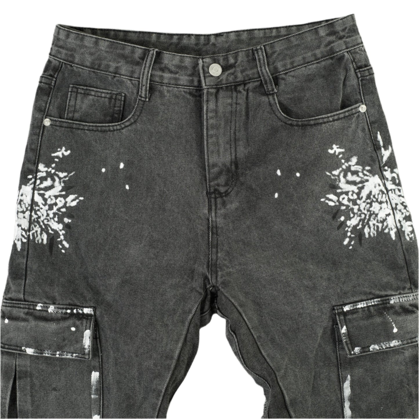 Urban Splatter Slim Flare Cargo Jeans ONLY