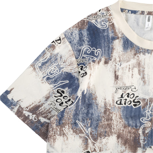“Sold Out” Abstract Print Oversized T-Shirt