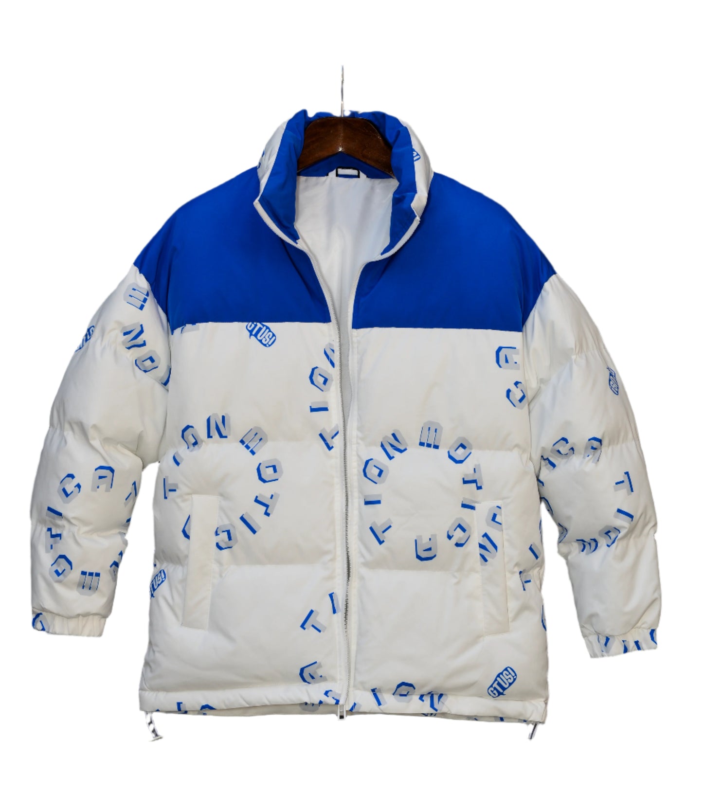 Men Letter Gtusi Print Graphic Wind Breaker Jacket