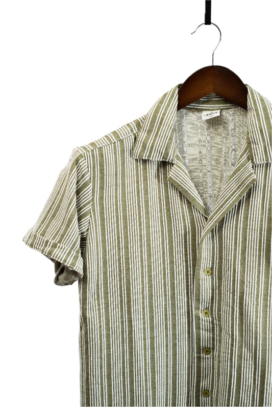Complo Revere Collar Pin Stripe Shirt