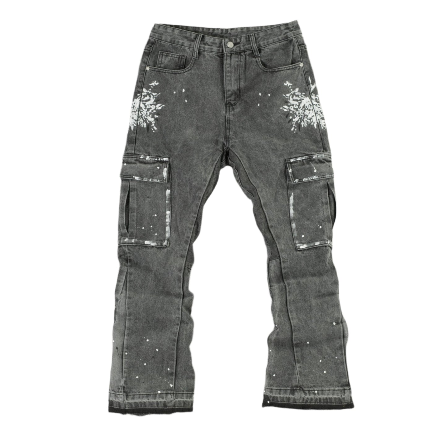 Urban Splatter Slim Flare Cargo Jeans ONLY